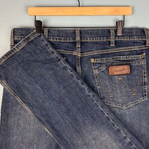 Wrangler Retro Men's 36x33 Blue Slim Bootcut Jeans Cowboy Rodeo Faded Dark Wash